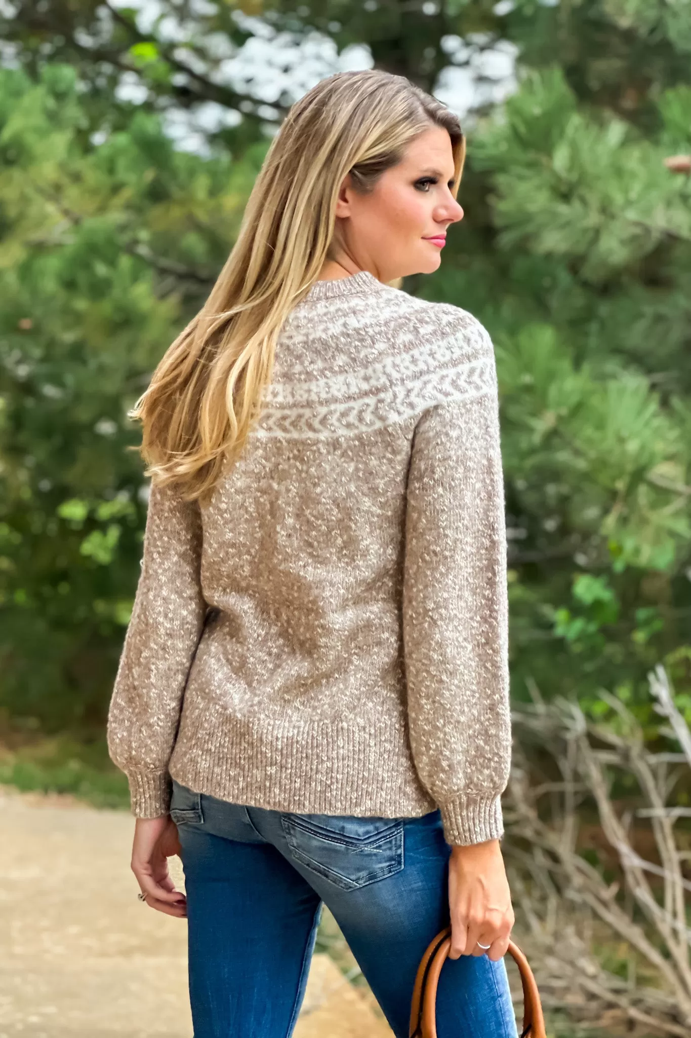 Marley Fair Isle Crew Neck Sweater : Oatmeal