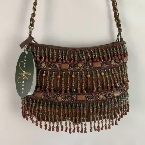 MaryFrancesNWT Brown Suede Beaded Bag with Certification of Mary Frances