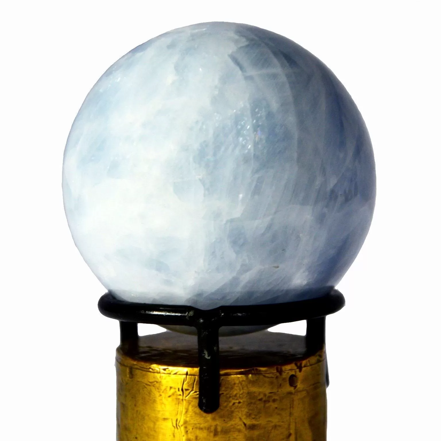 Med Blue Calcite Sphere 85 mm