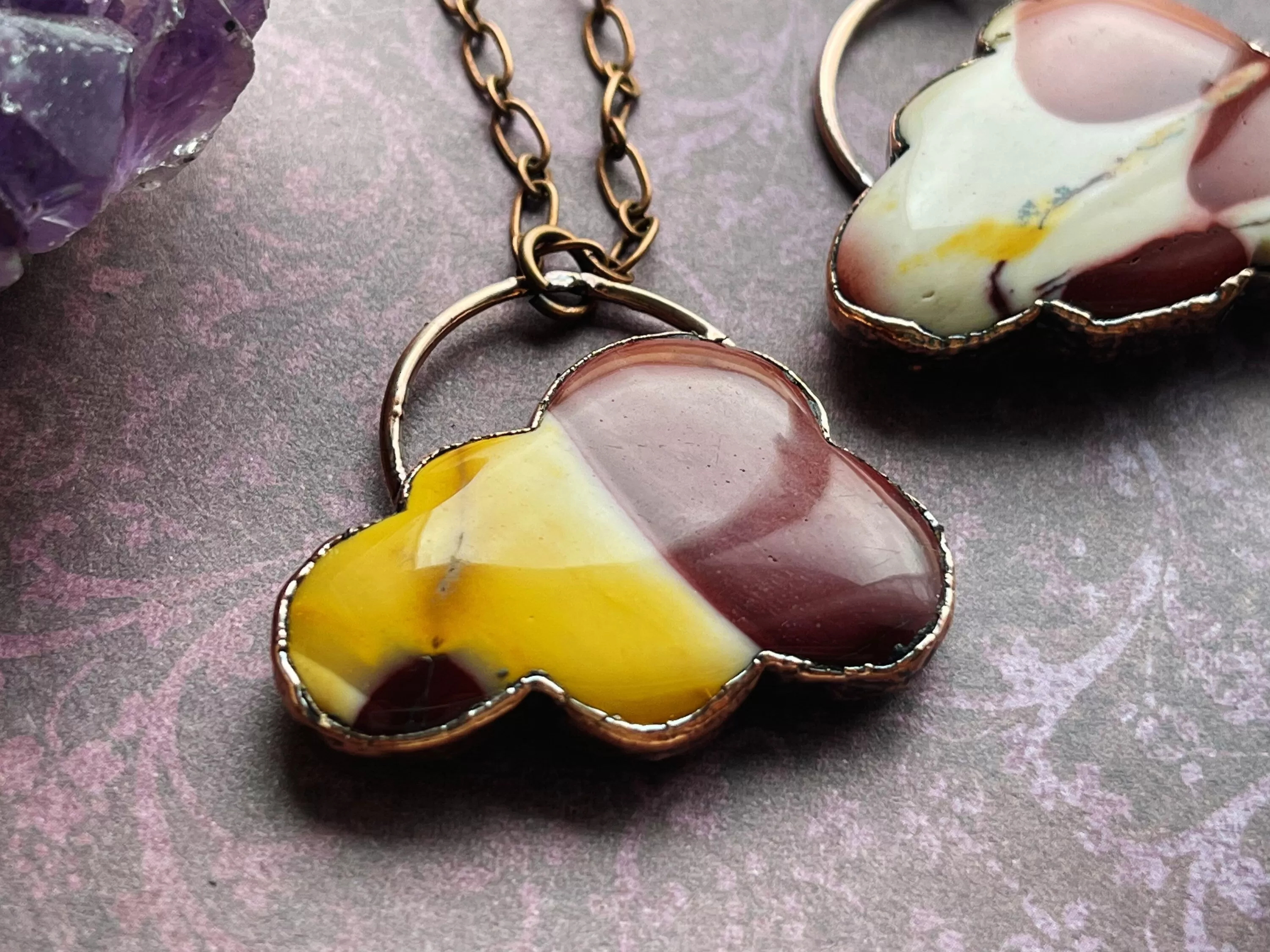 Mookaite sunset cloud necklace