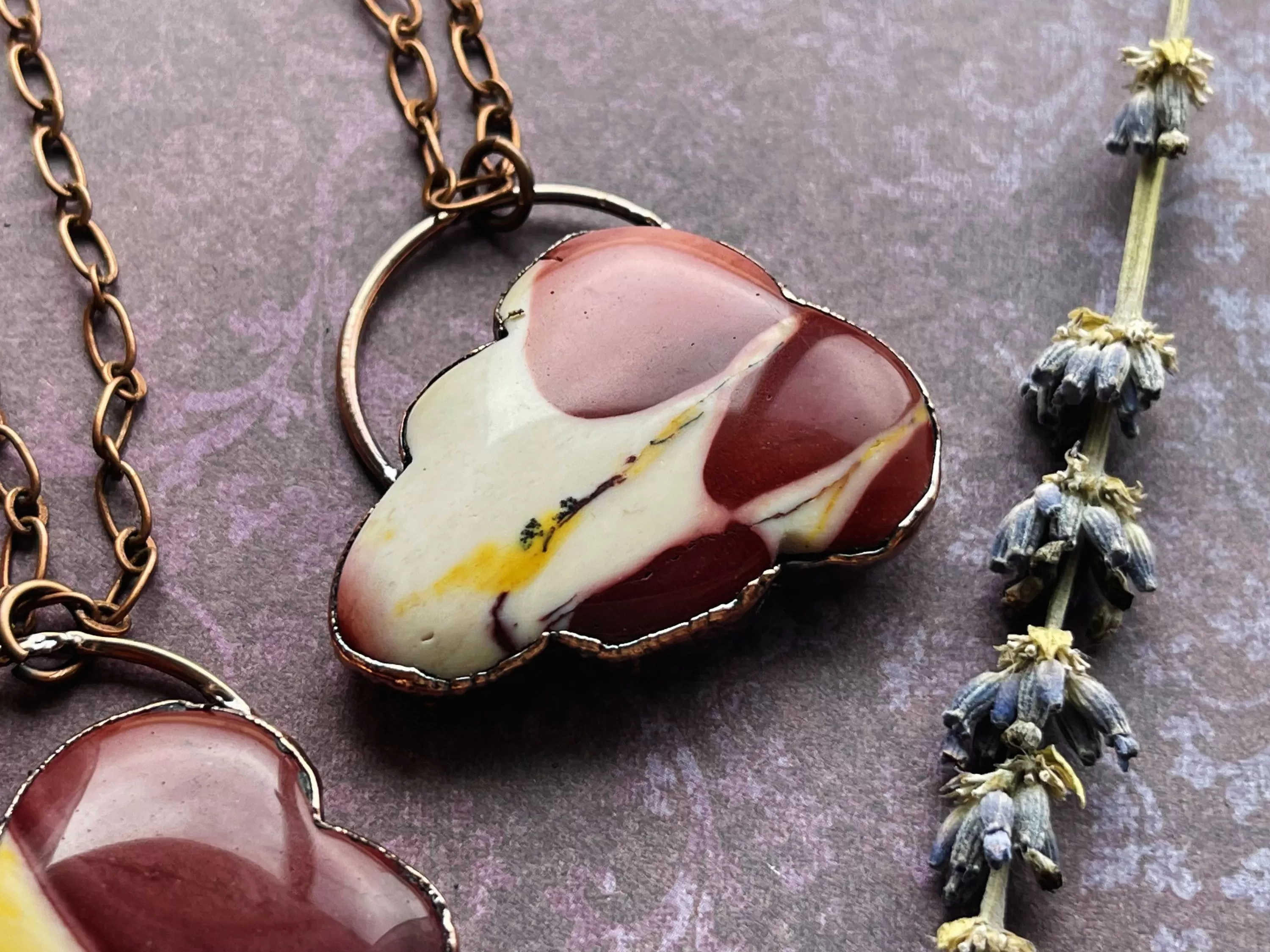 Mookaite sunset cloud necklace