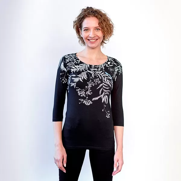 NEW! Black Vines 3/4 Sleeve T-Shirt by Umsteigen