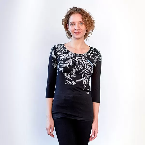 NEW! Black Vines 3/4 Sleeve T-Shirt by Umsteigen