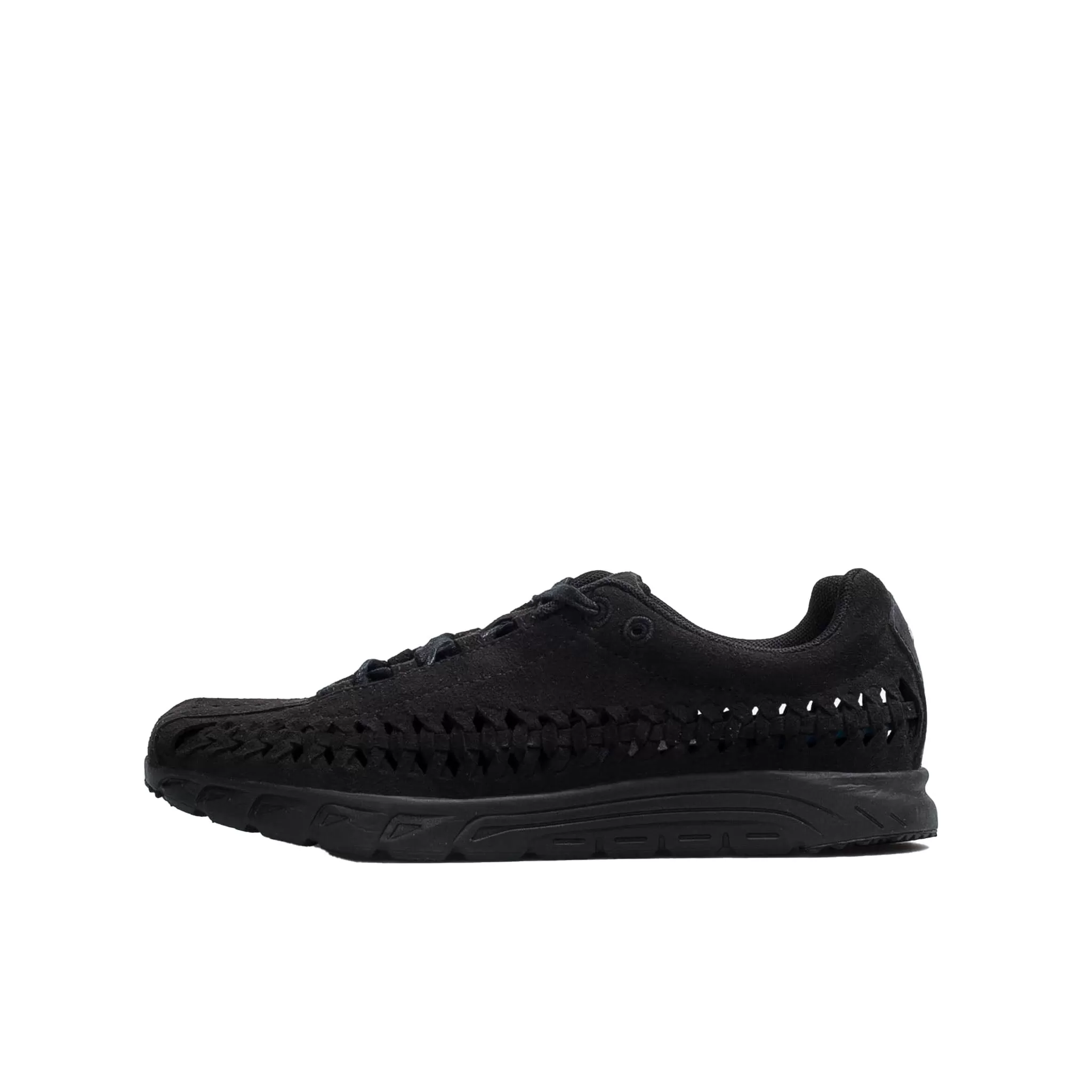 Nike Mayfly Woven Lace Up Black Suede Leather Womens Trainers 833802 004