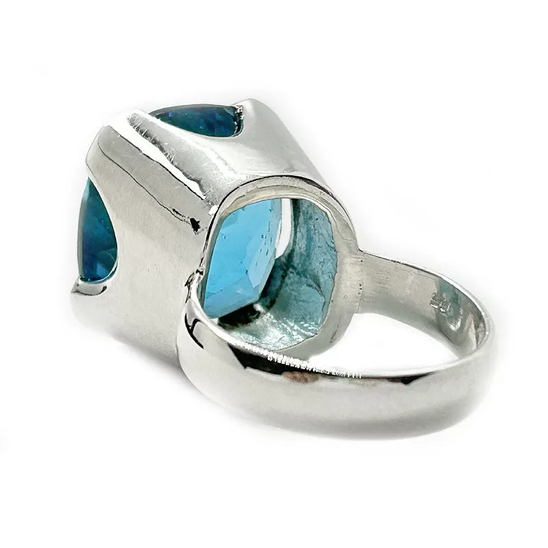 Nila Square Swiss Blue Topaz Ring