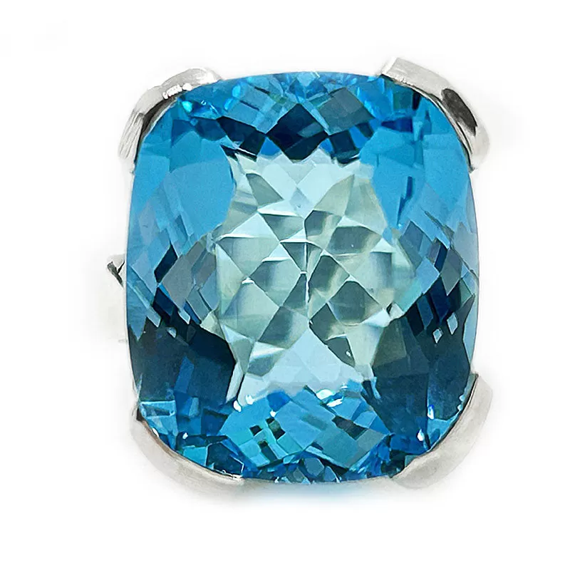 Nila Square Swiss Blue Topaz Ring