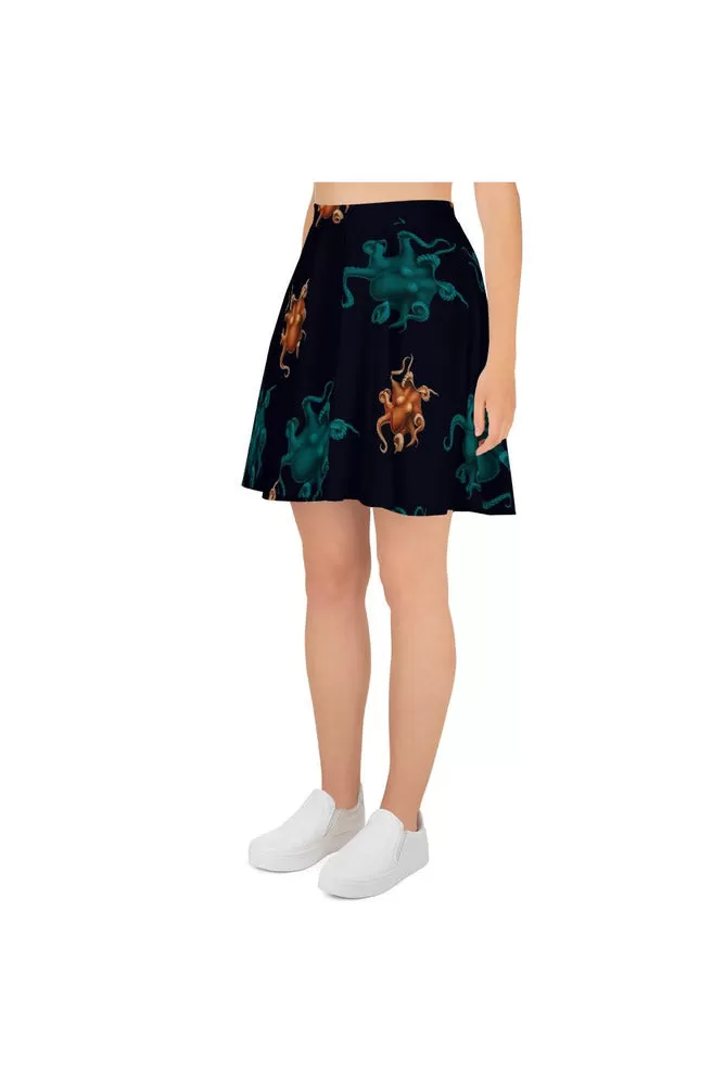 Octopi Wall street Skater Skirt