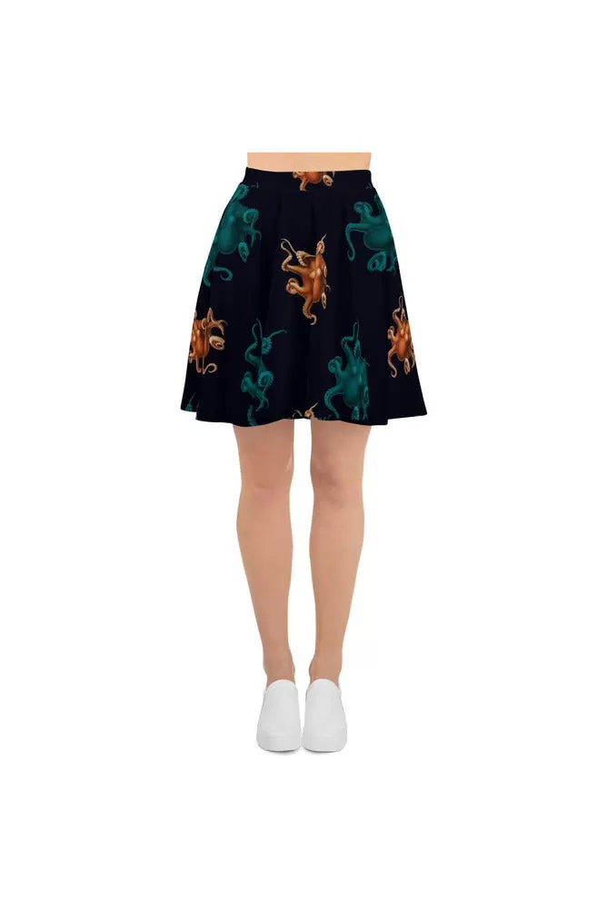 Octopi Wall street Skater Skirt