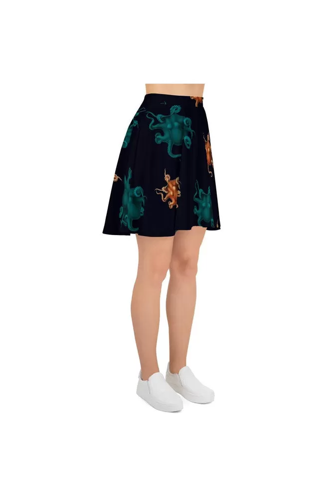 Octopi Wall street Skater Skirt