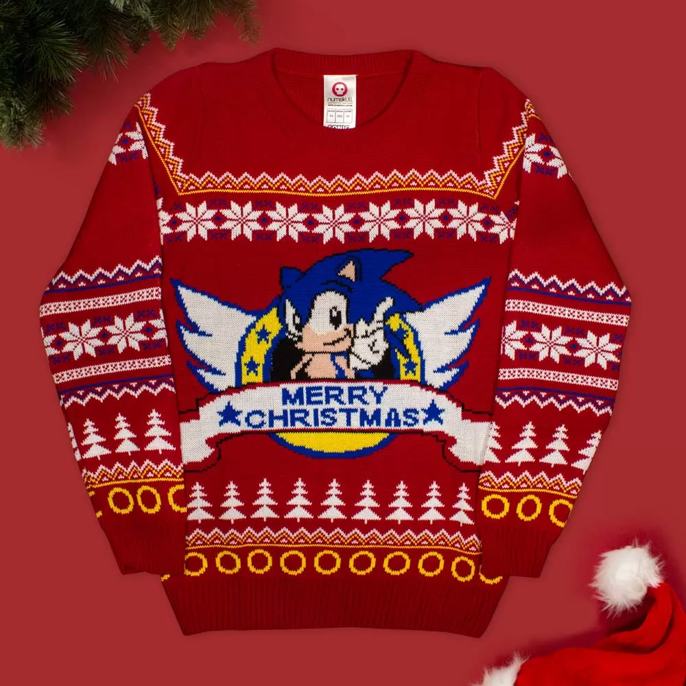 Official Classic Sonic the Hedgehog Christmas Jumper / Ugly Sweater