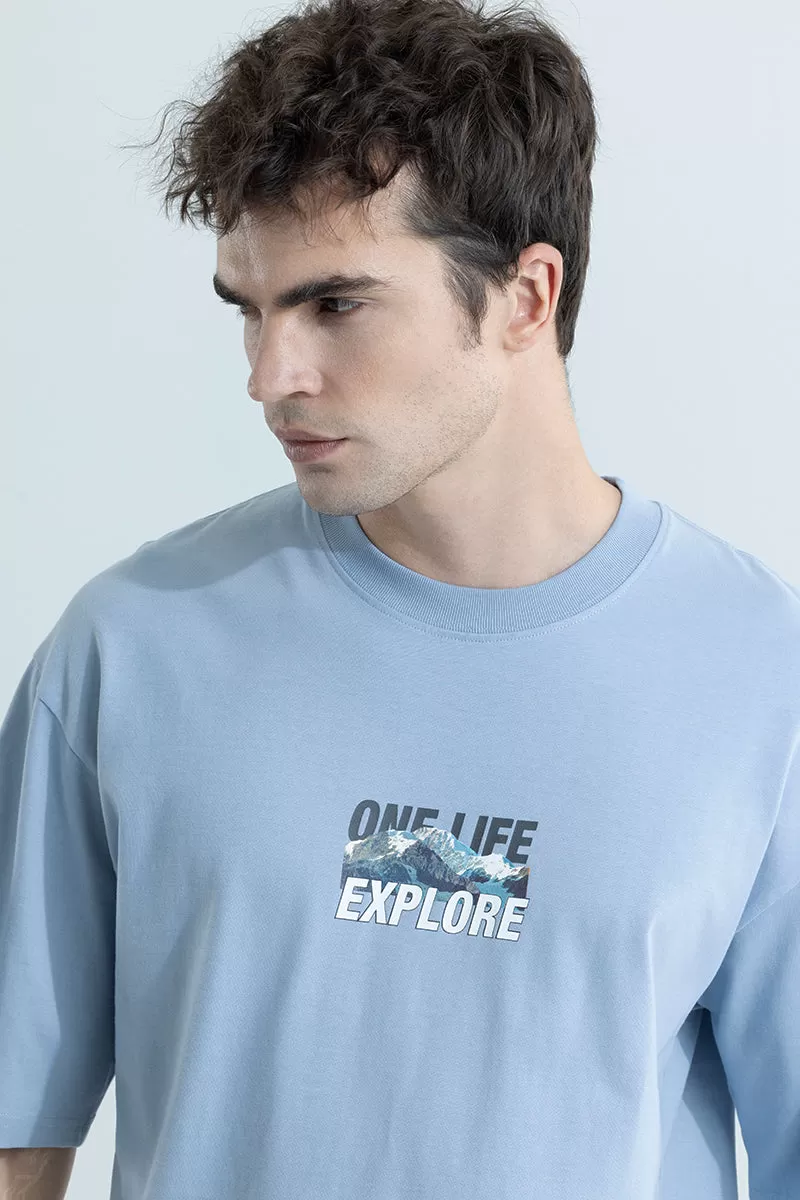 One Life Explore Blue Oversized T-Shirt