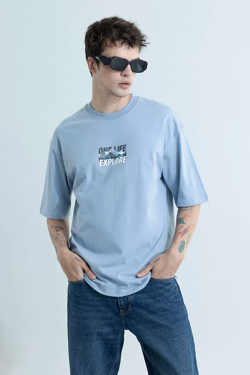 One Life Explore Blue Oversized T-Shirt