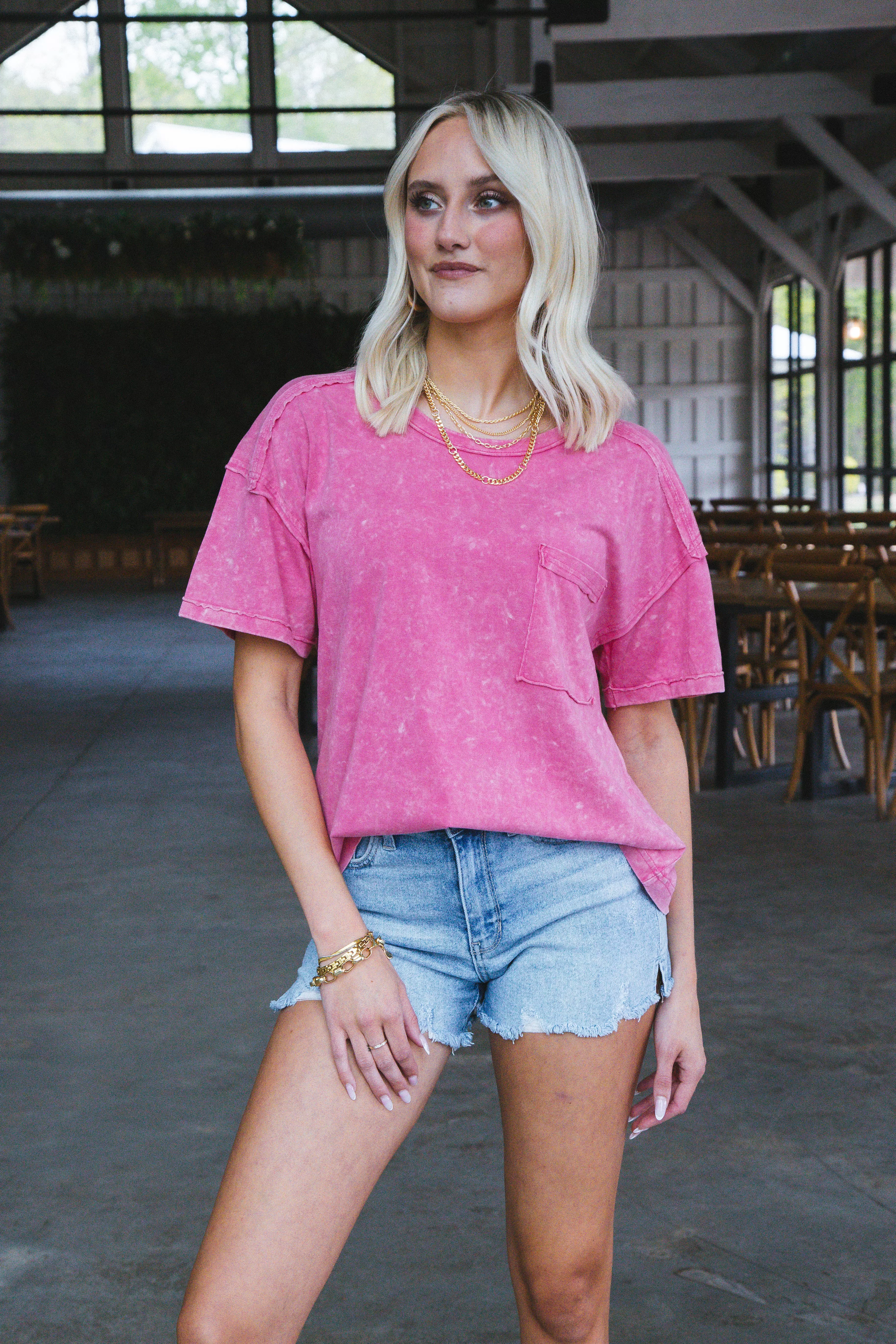 Ontario Oversized Tee, Pink