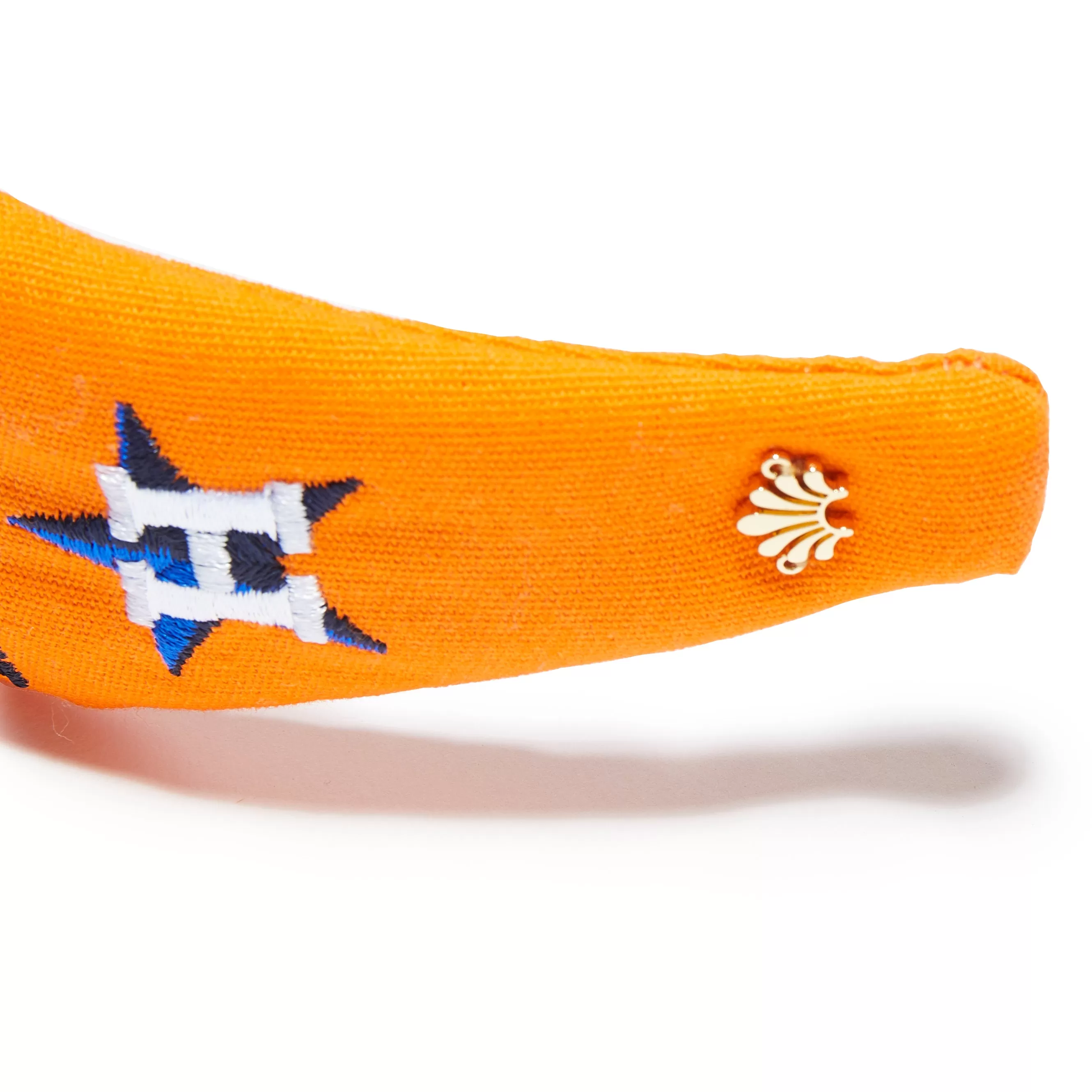 ORANGE HOUSTON ASTROS EMBROIDERED KNOTTED HEADBAND