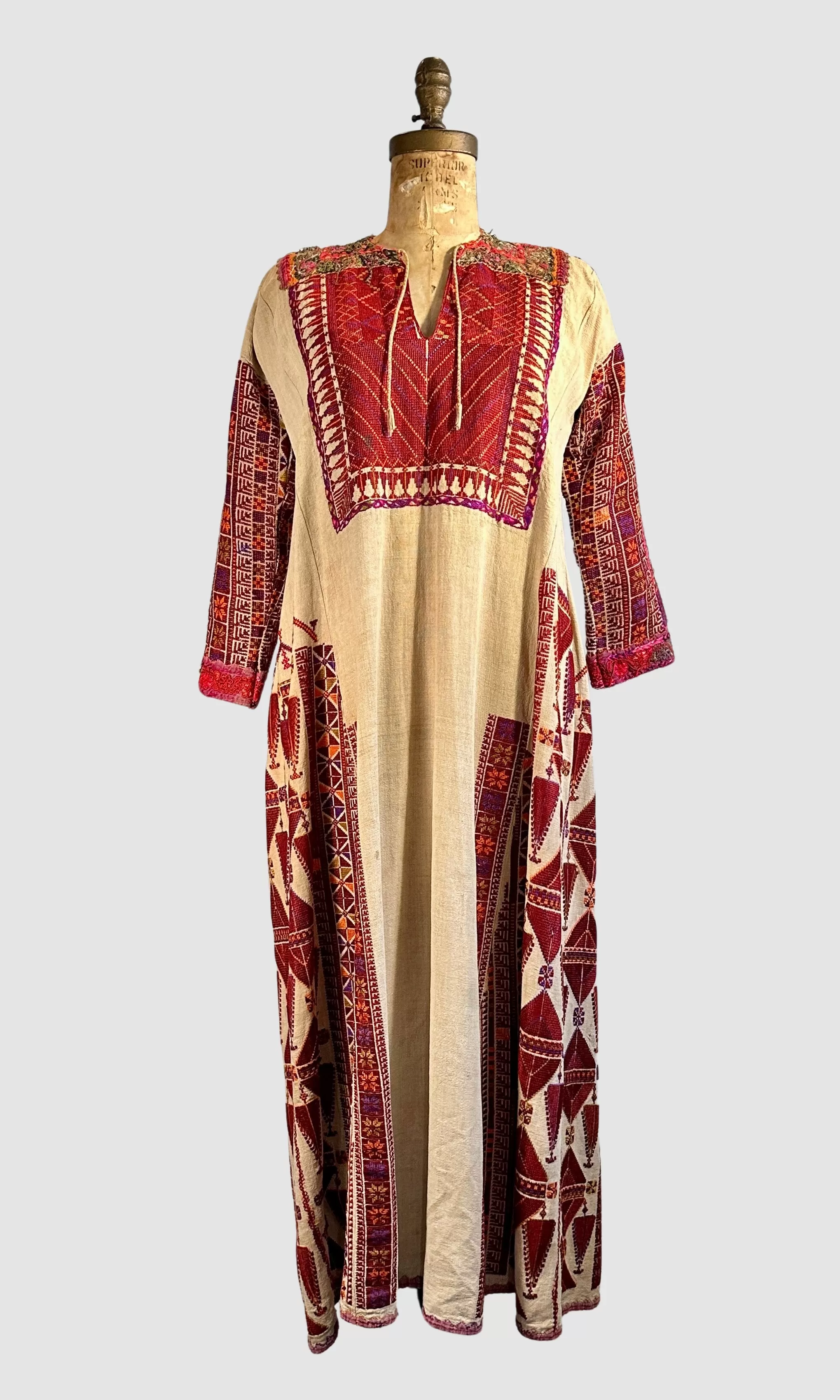 PALESTINIAN 30s 40s Hand Embroidered Dress  Small Medium