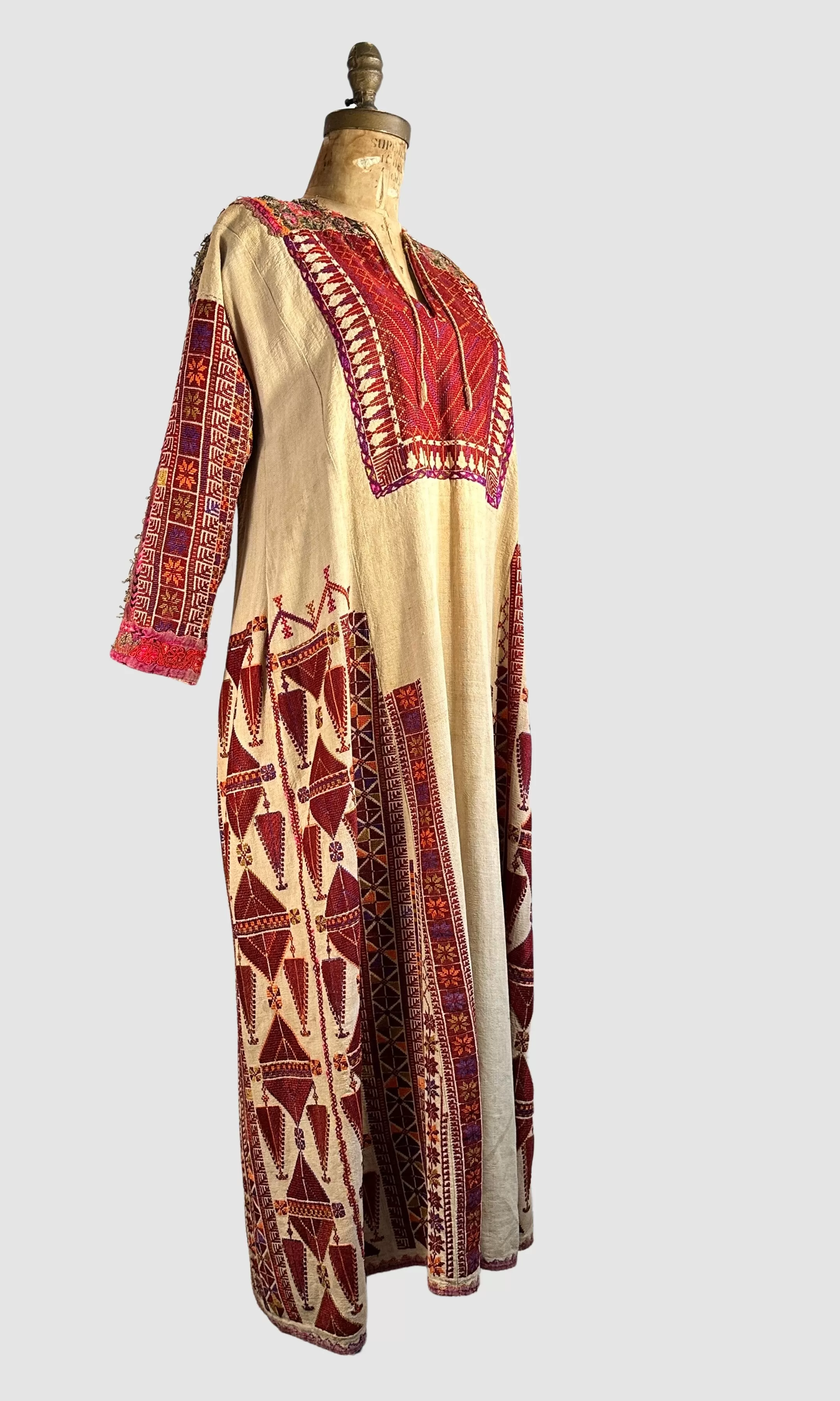 PALESTINIAN 30s 40s Hand Embroidered Dress  Small Medium