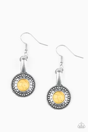 Paparazzi Simply Stagecoach - Yellow Earrings