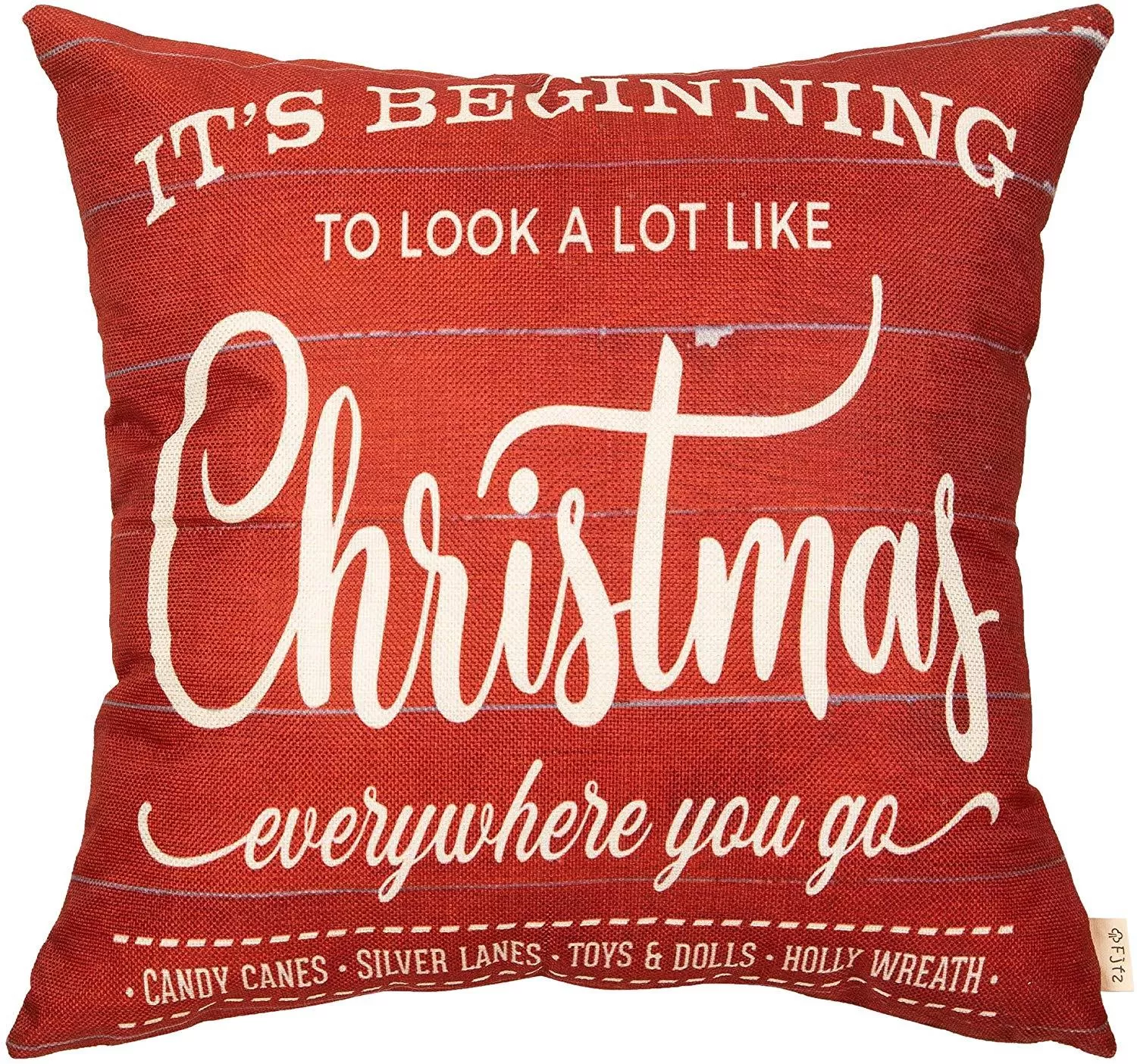 Pillow Cover It's Beginning to Look a Lot Like Christmas Red Sign Winter Decoration