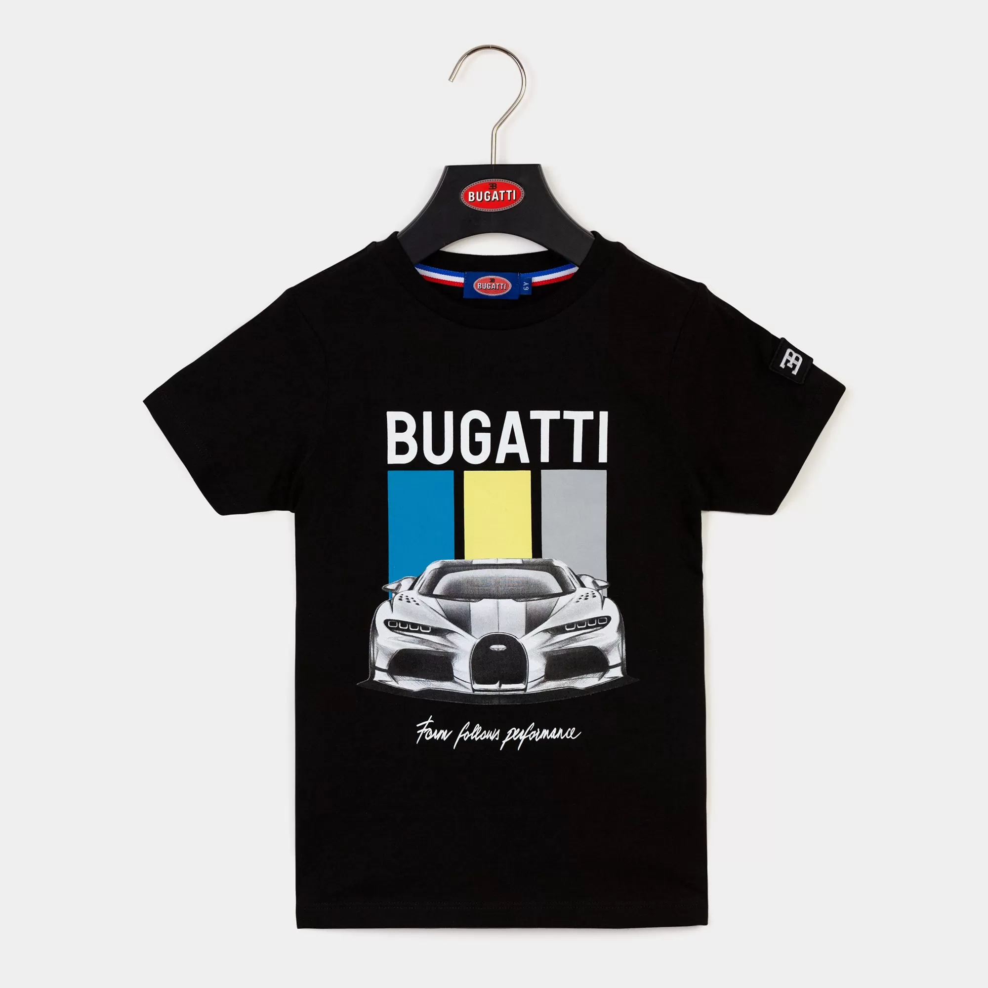 Playera Bugatti negra para nio y adolescente