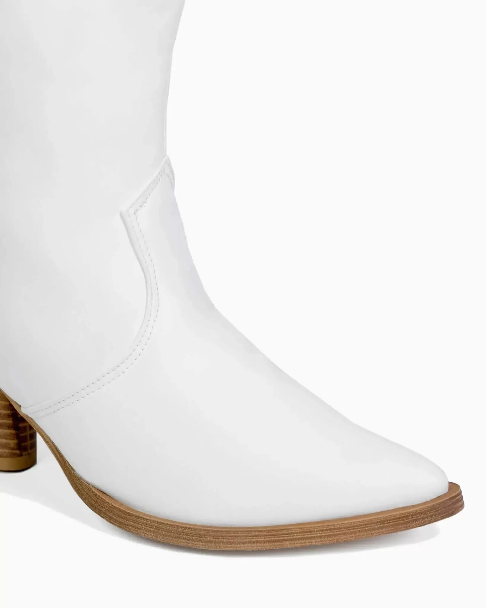 PRE-ORDER White Vegan Cowboy Cactus Leather Boots by Bohema