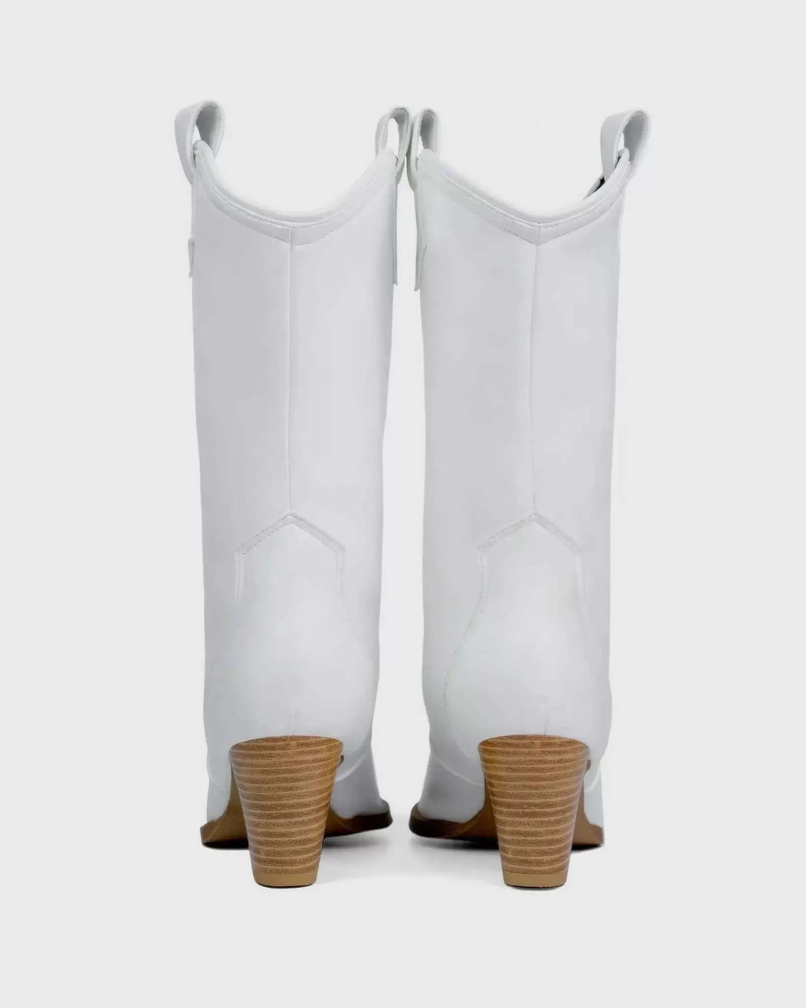 PRE-ORDER White Vegan Cowboy Cactus Leather Boots by Bohema