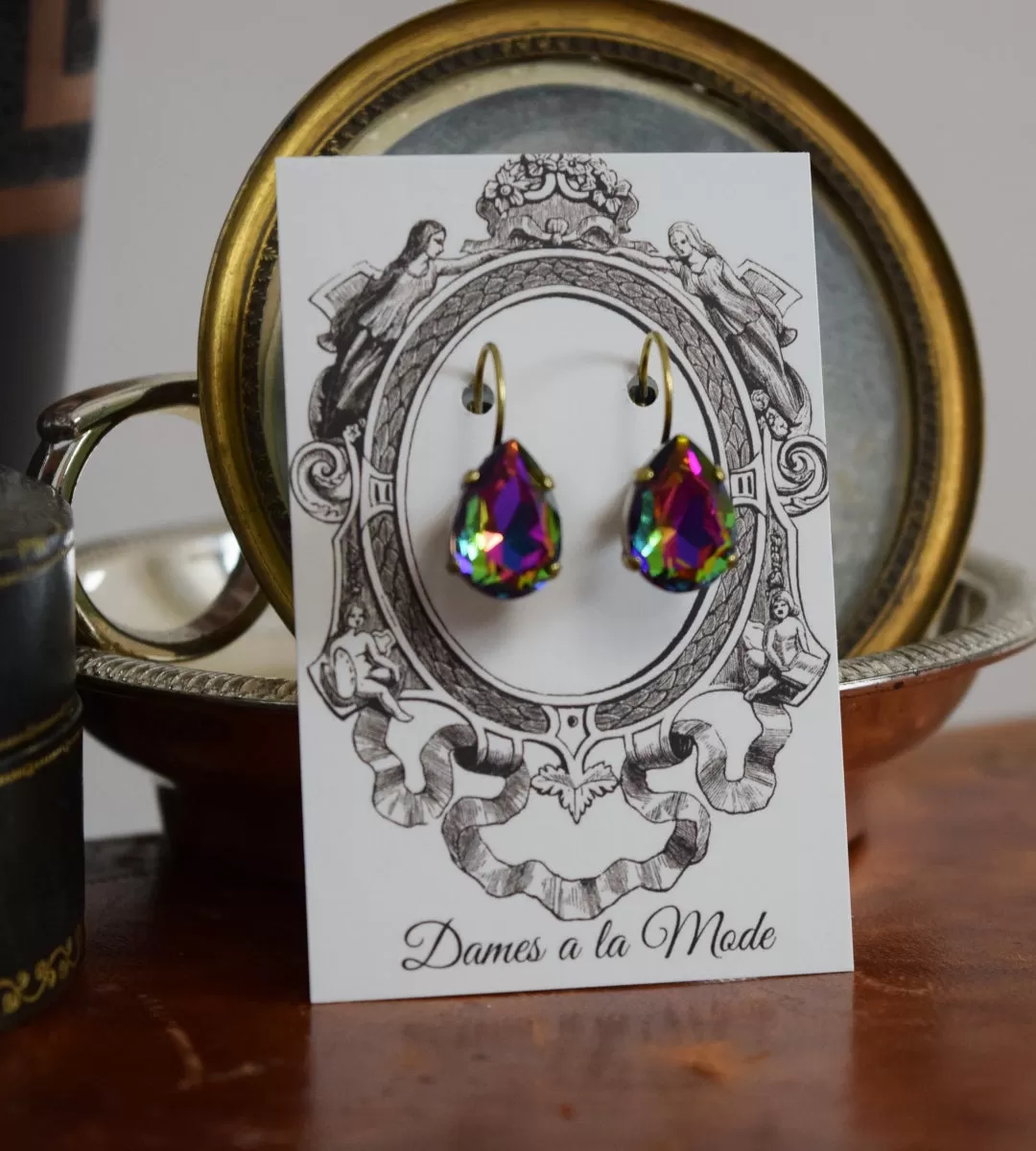 Rainbow Aurora Earrings - Medium Teardrop