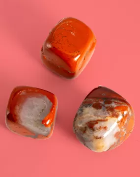 Red Jasper Tumbled Crystals Set of 3 (1 Inch)