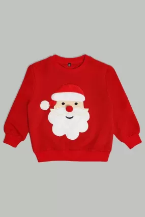 Red Santa Christmas Kids Sweatshirt