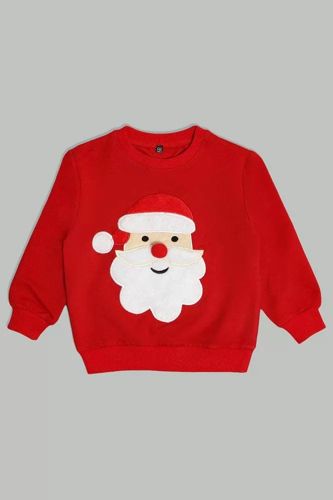 Red Santa Christmas Kids Sweatshirt