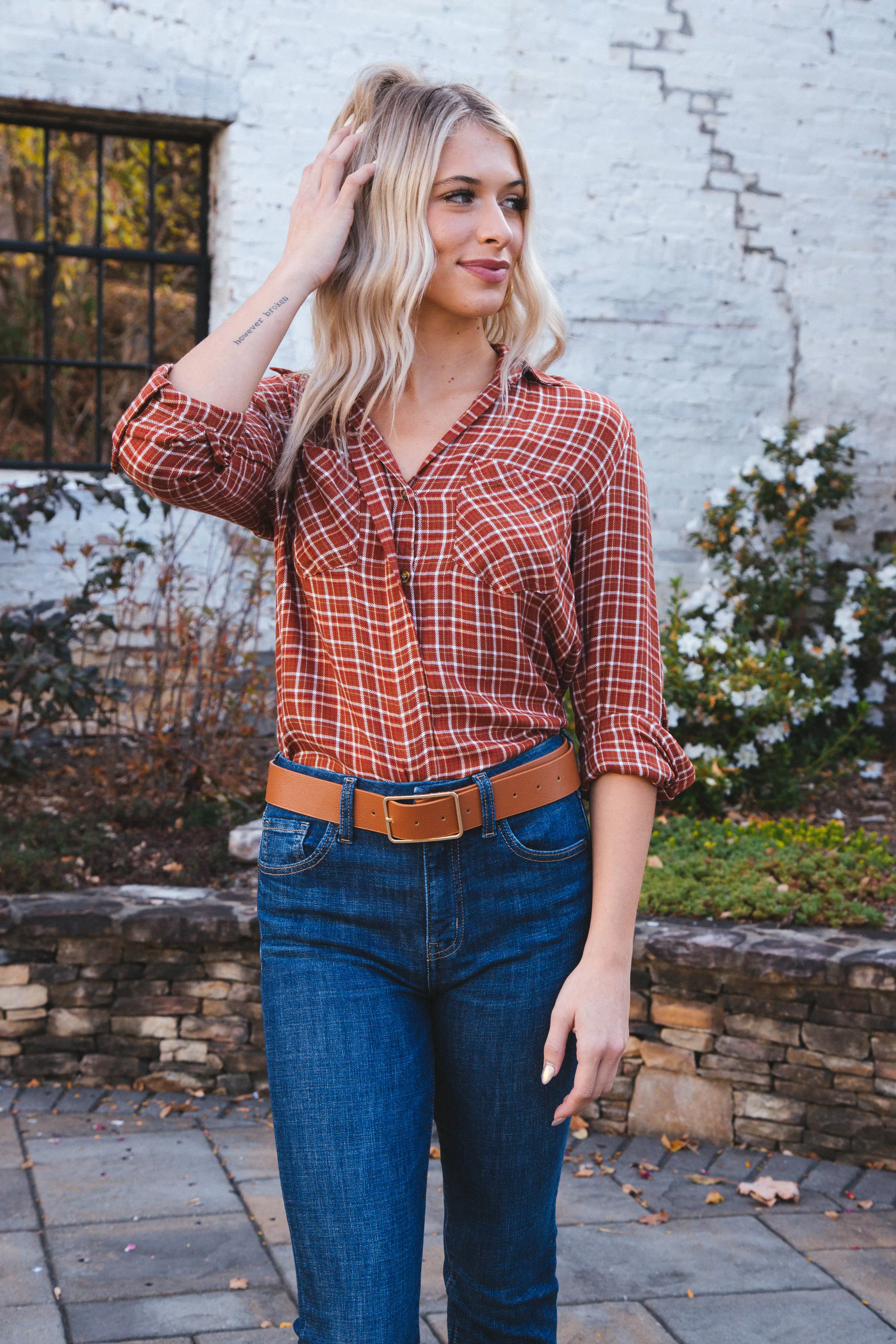 Riley Button Up Shirt, Maple Plaid | Velvet Heart