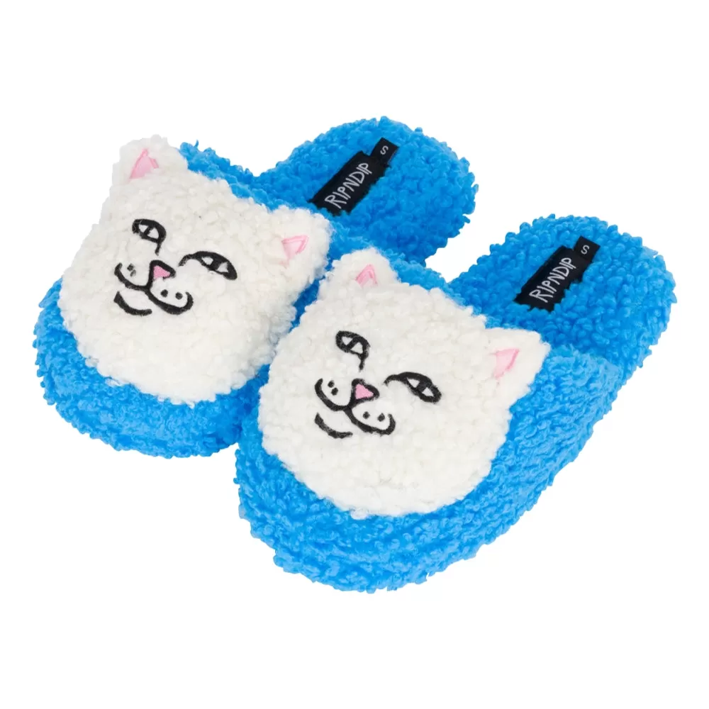 RIPNDIP LORD NERMAL PLUSH FACE HOUSE SLIPPERS-BLUE