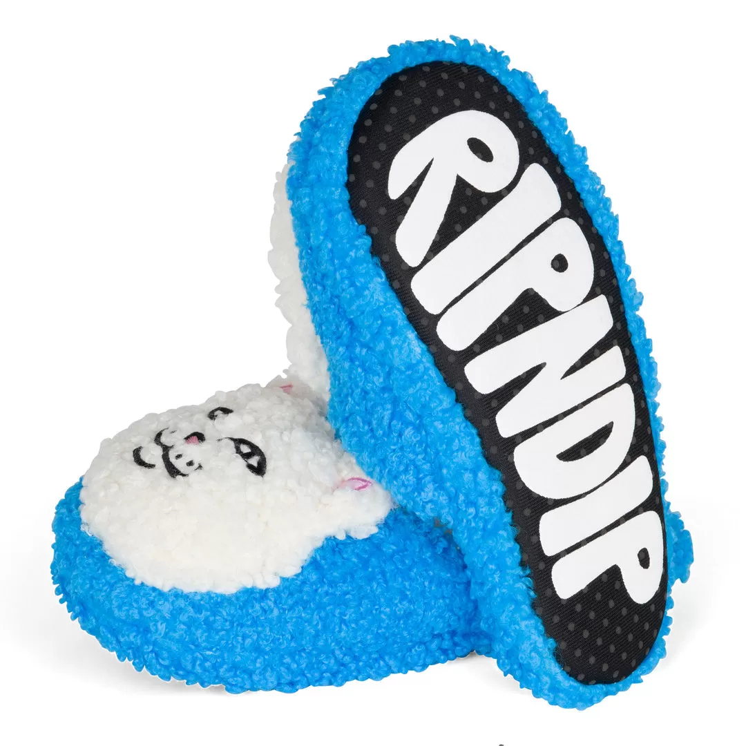 RIPNDIP LORD NERMAL PLUSH FACE HOUSE SLIPPERS-BLUE