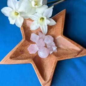 Sacred Geometry (Platonic solids) Rose Quartz~  7 Shape Crystal Set