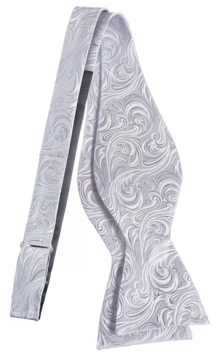 Self Tie Bow Tie with Adjustable Neck Strap of Paisley Jacquard