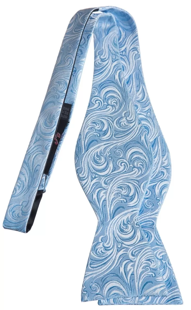 Self Tie Bow Tie with Adjustable Neck Strap of Paisley Jacquard