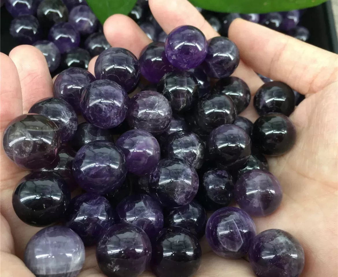 Semiprecious Genuine Amethyst gemstone Crystal mini-Sphere