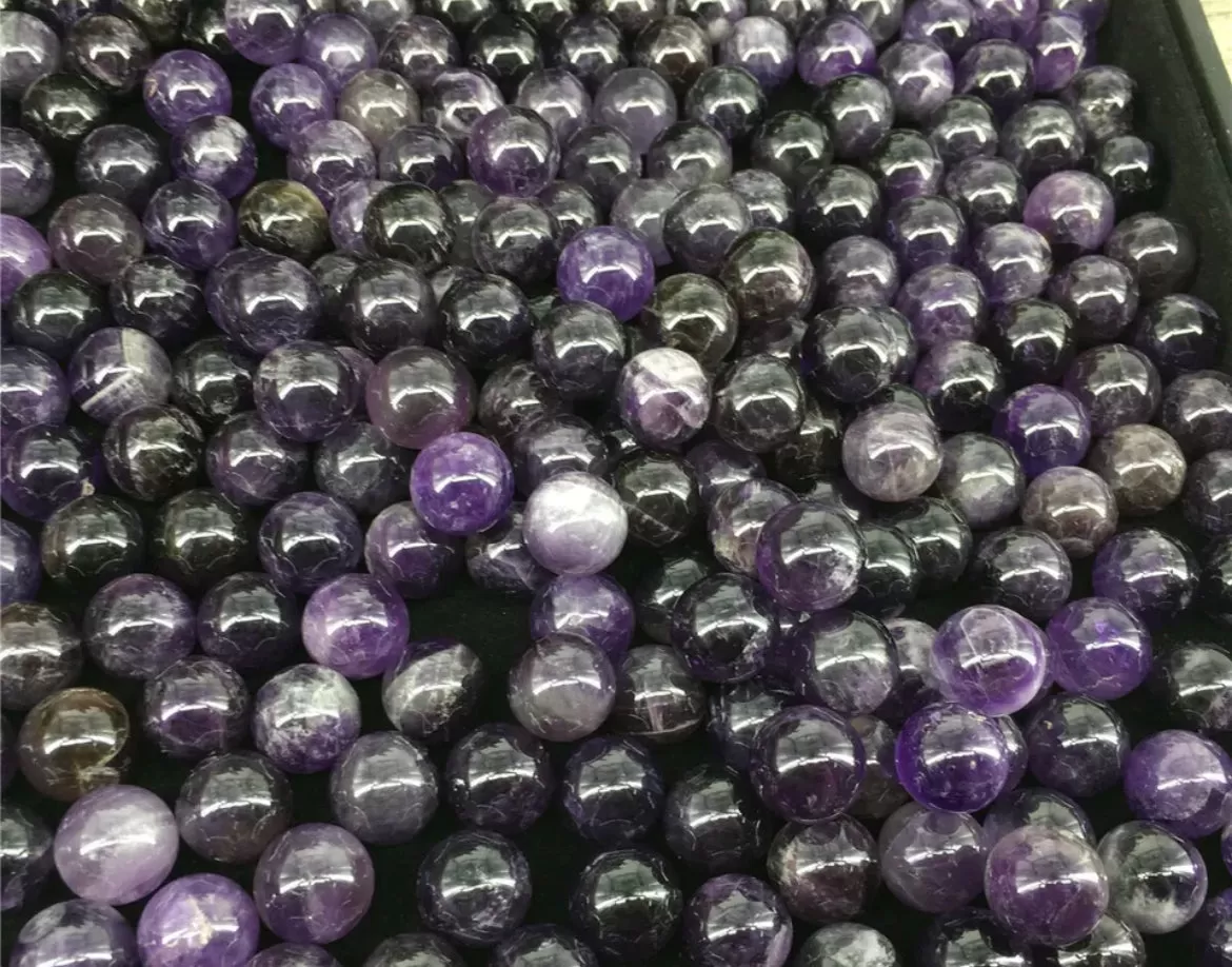 Semiprecious Genuine Amethyst gemstone Crystal mini-Sphere