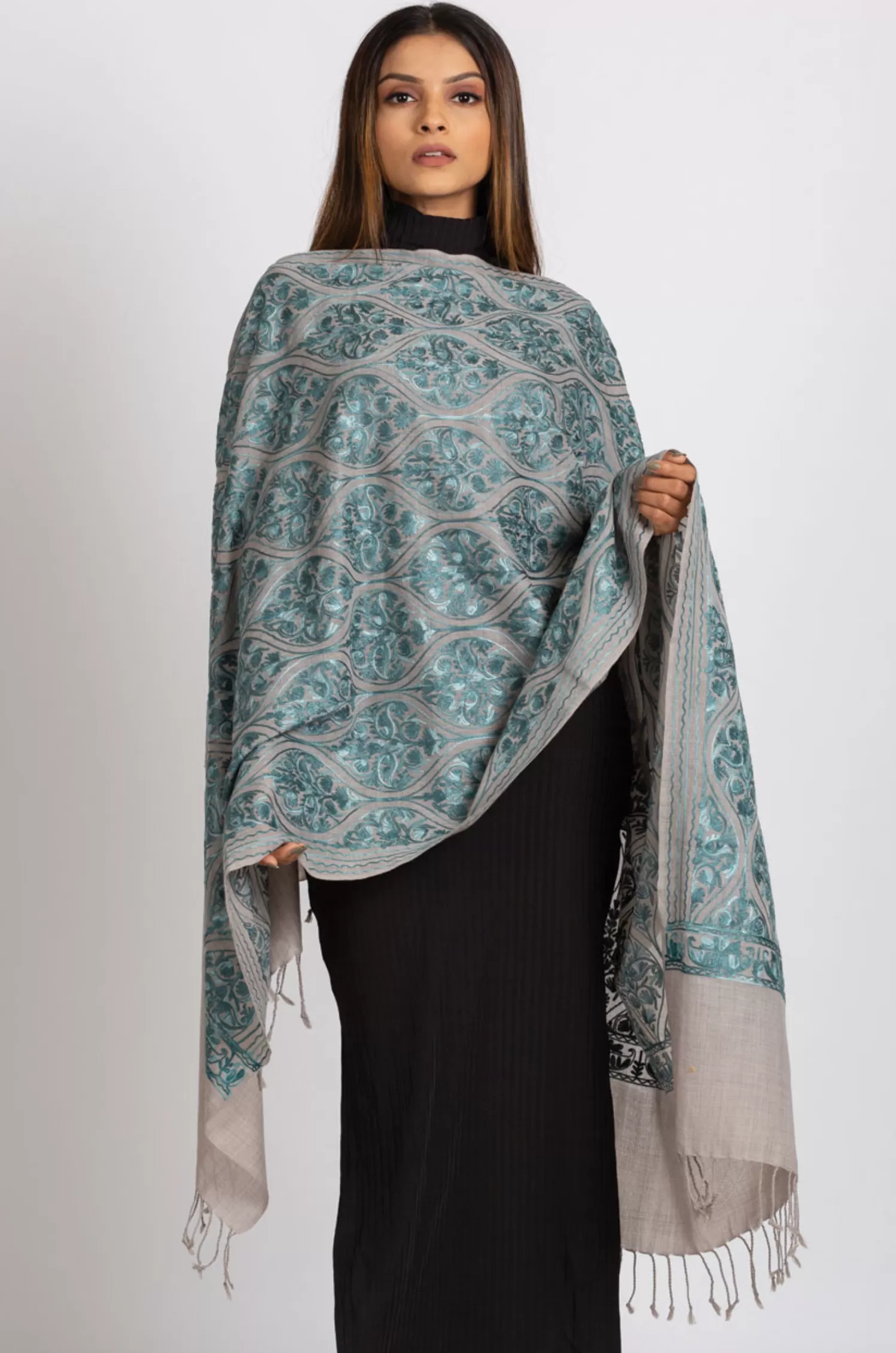 Sevya Surani shawl, embroidered