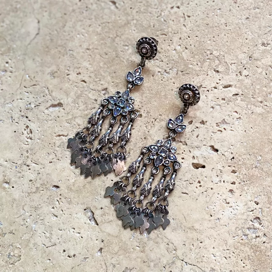 Silver Banjara Kundan Earrings