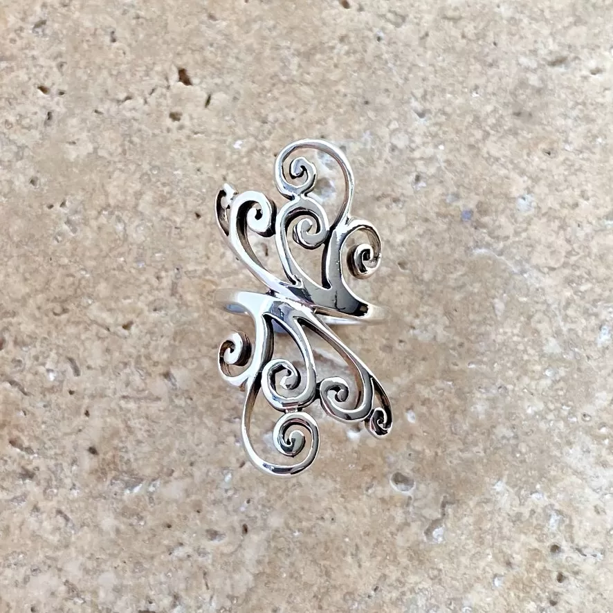 Silver Swirl Ring