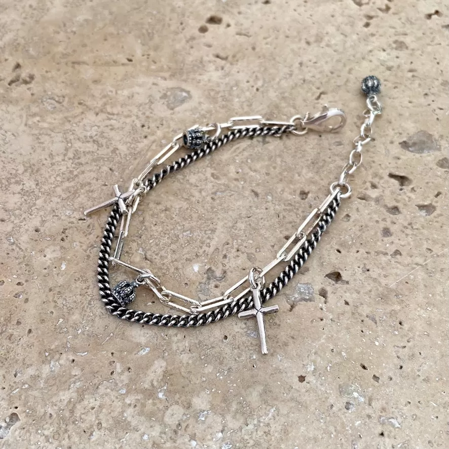 Silver Urban Style Layered Bracelet