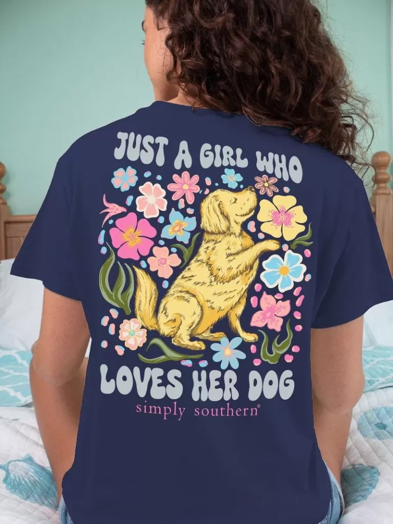 Simply Southern 'Just a Girl who Loves Her Dog' Short Sleeve Tee