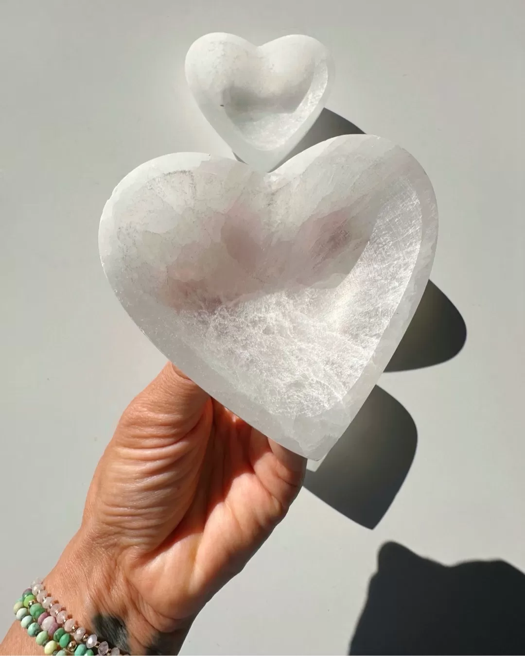 Small Selenite Heart Dish