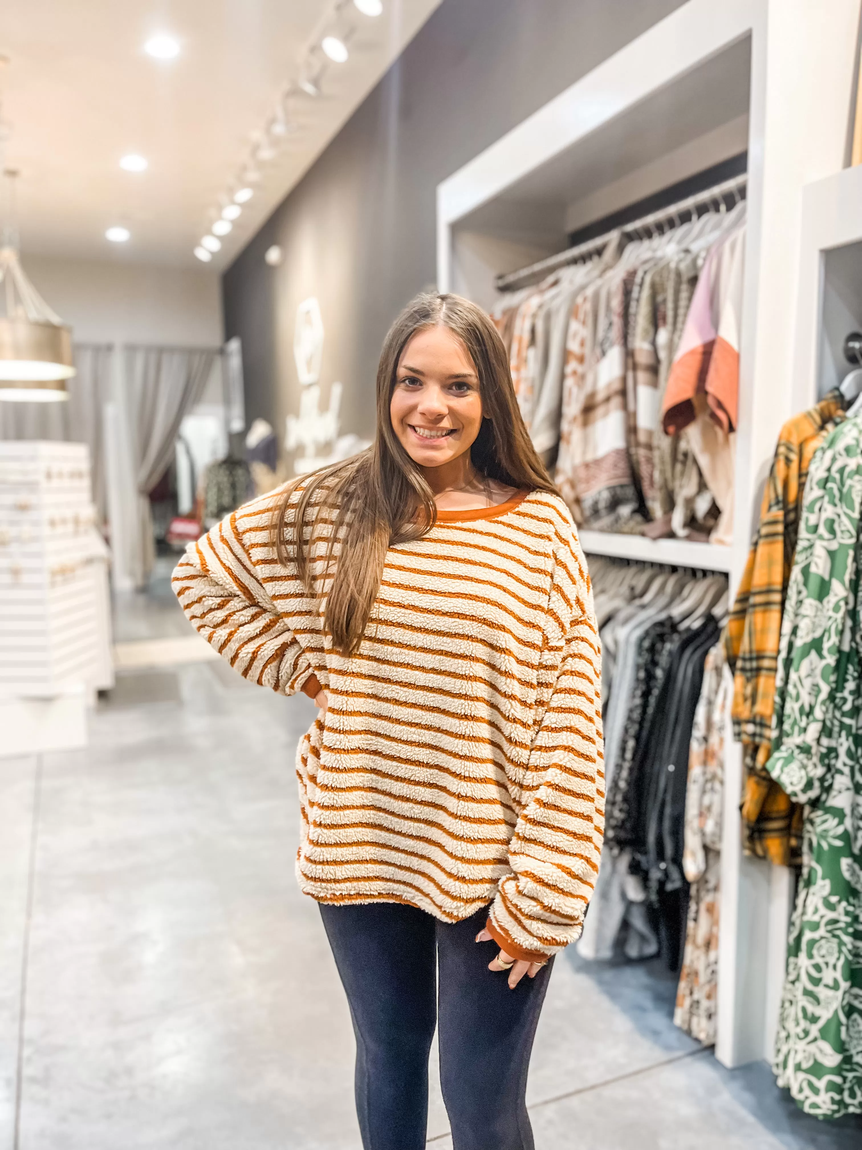 Snickerdoodle Striped Sweater