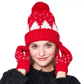 Snowy Mountain Faux Fur Pom Pom Beanie Hat