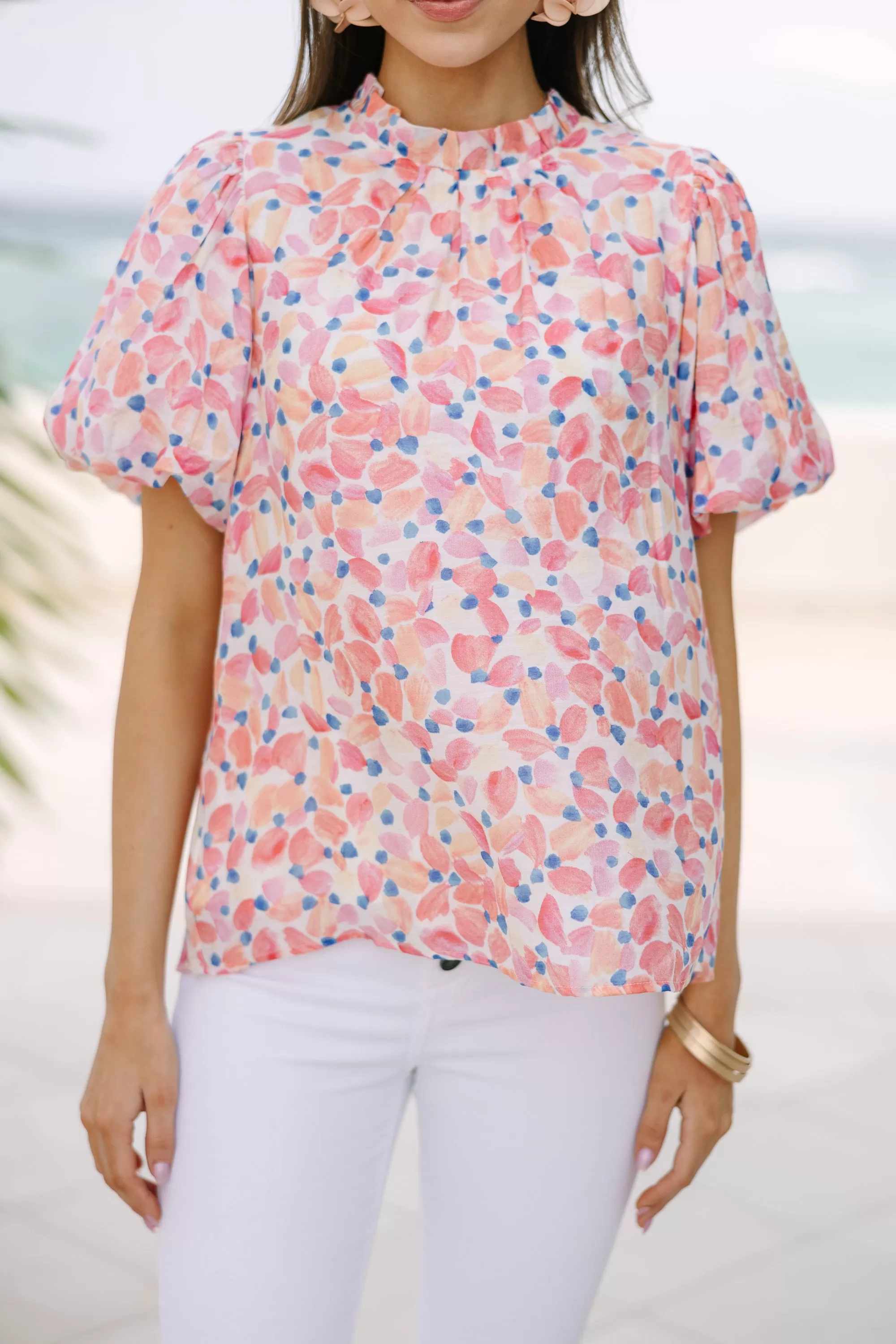 Someone Like You Blush Pink Floral Blouse