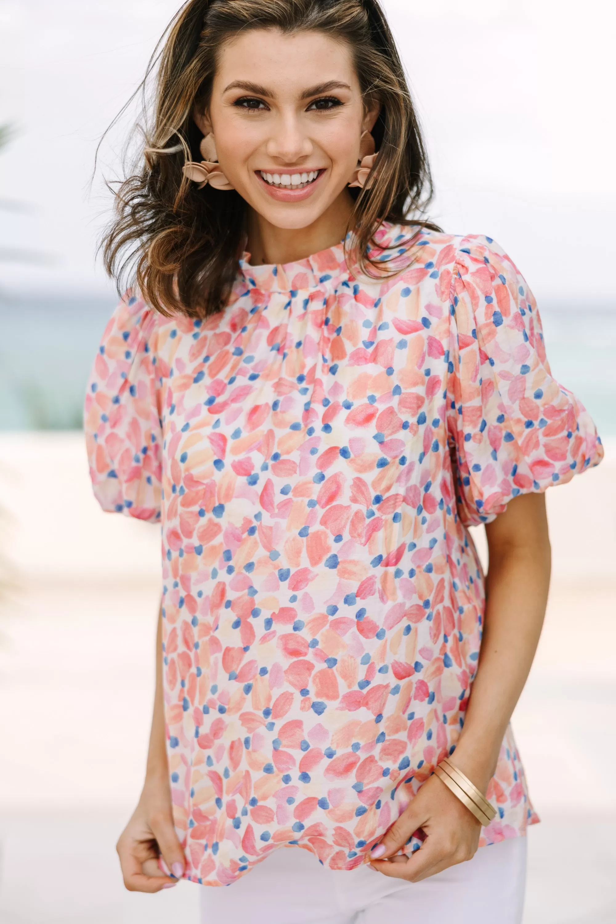 Someone Like You Blush Pink Floral Blouse