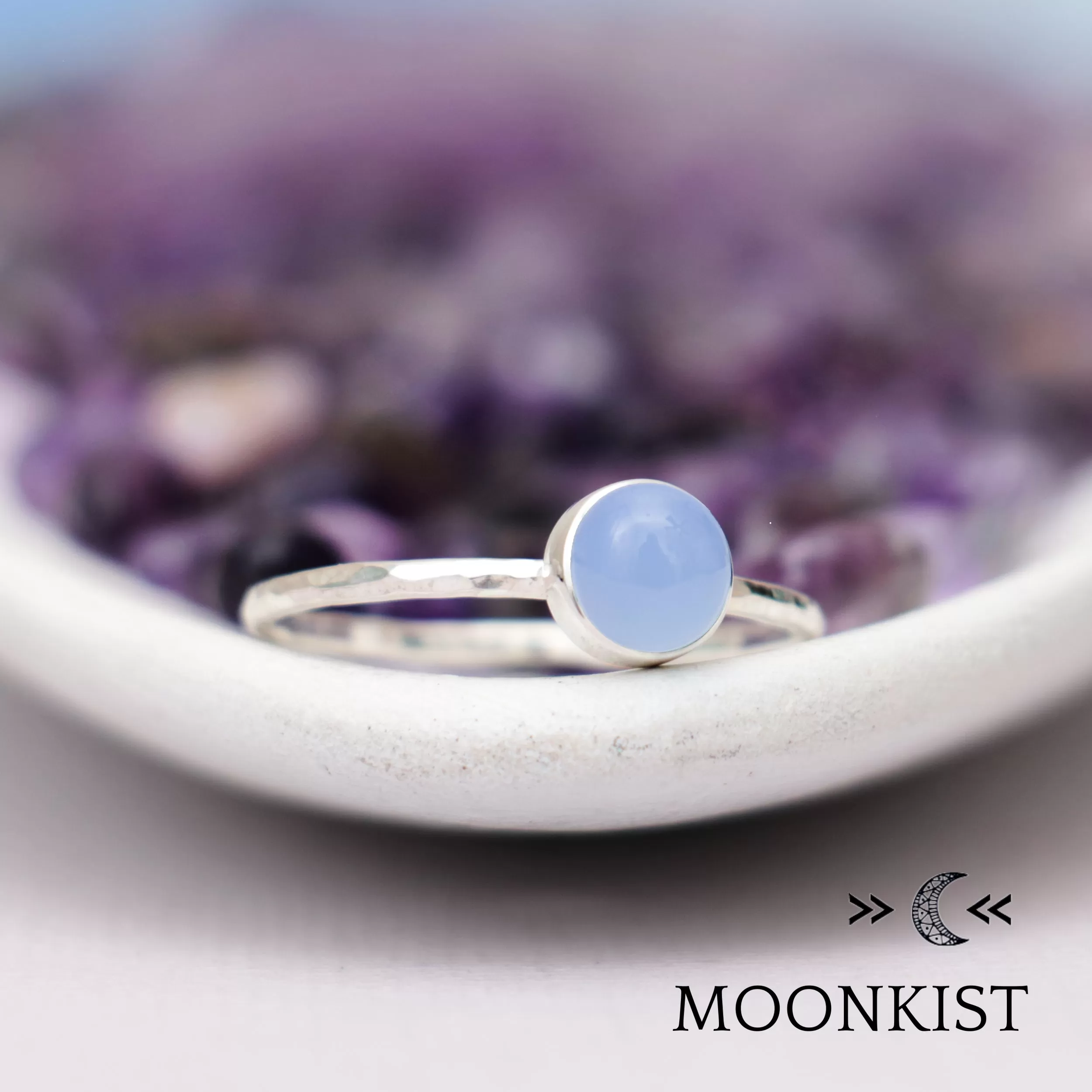 Sterling Silver Blue Chalcedony Ring  | Moonkist Designs