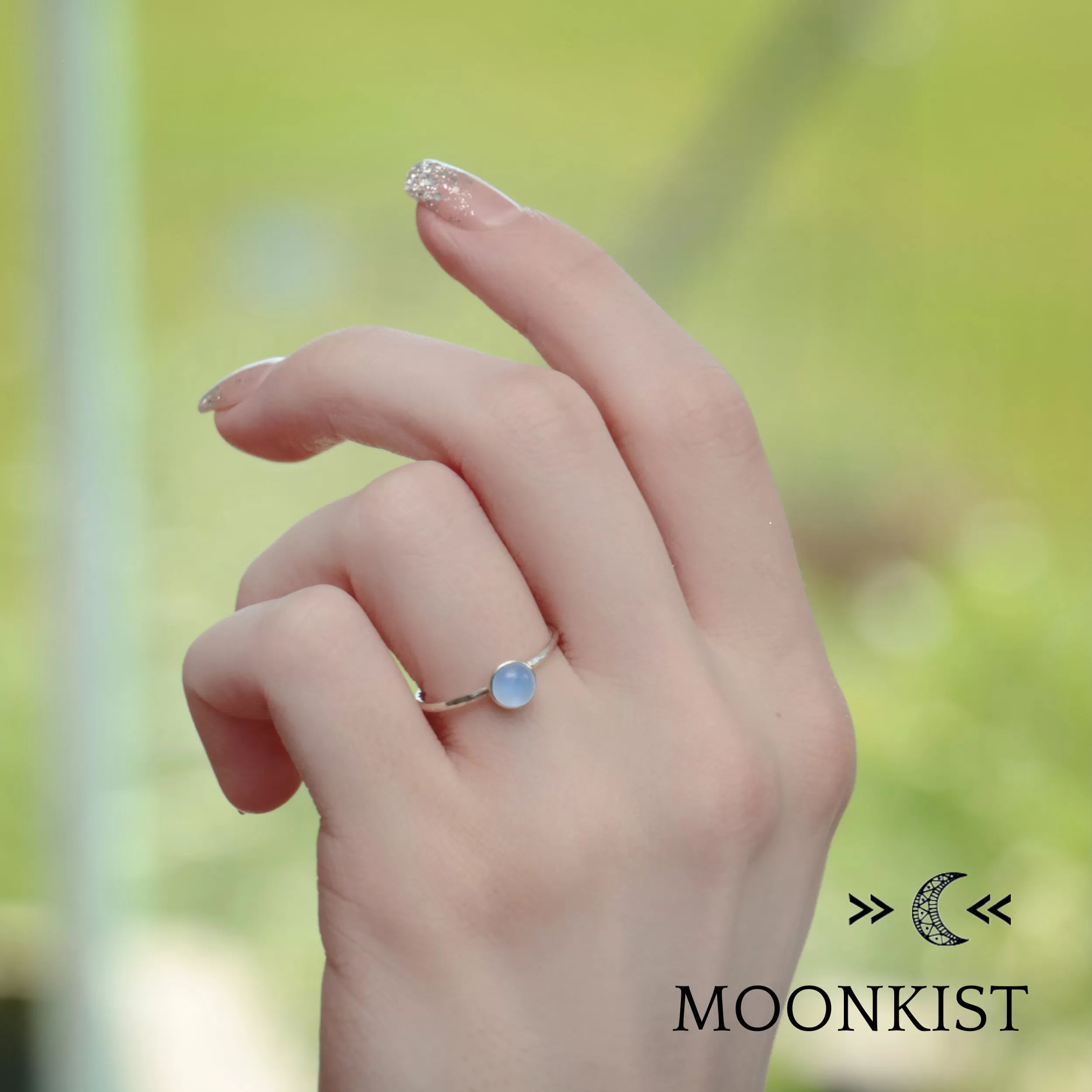 Sterling Silver Blue Chalcedony Ring  | Moonkist Designs