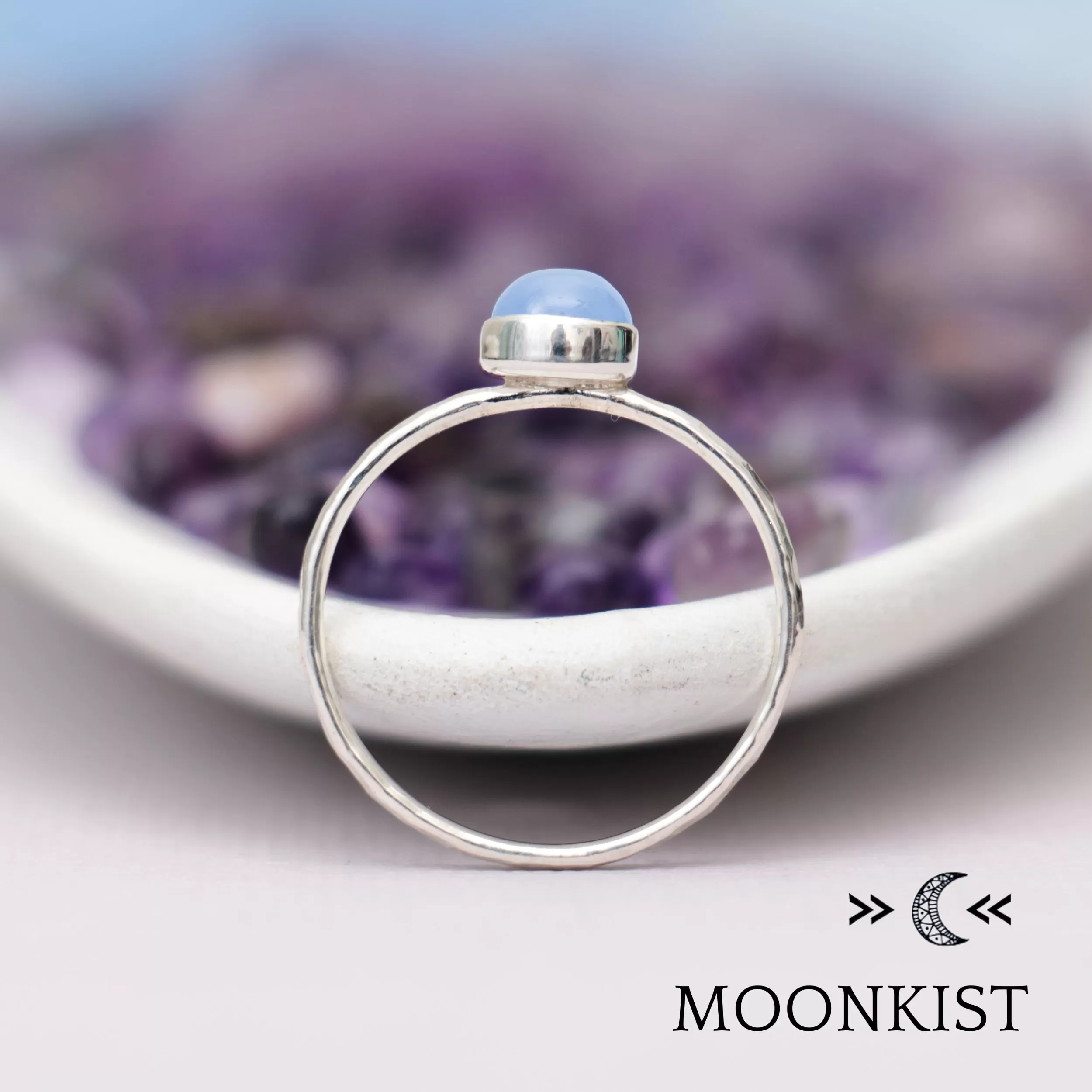 Sterling Silver Blue Chalcedony Ring  | Moonkist Designs